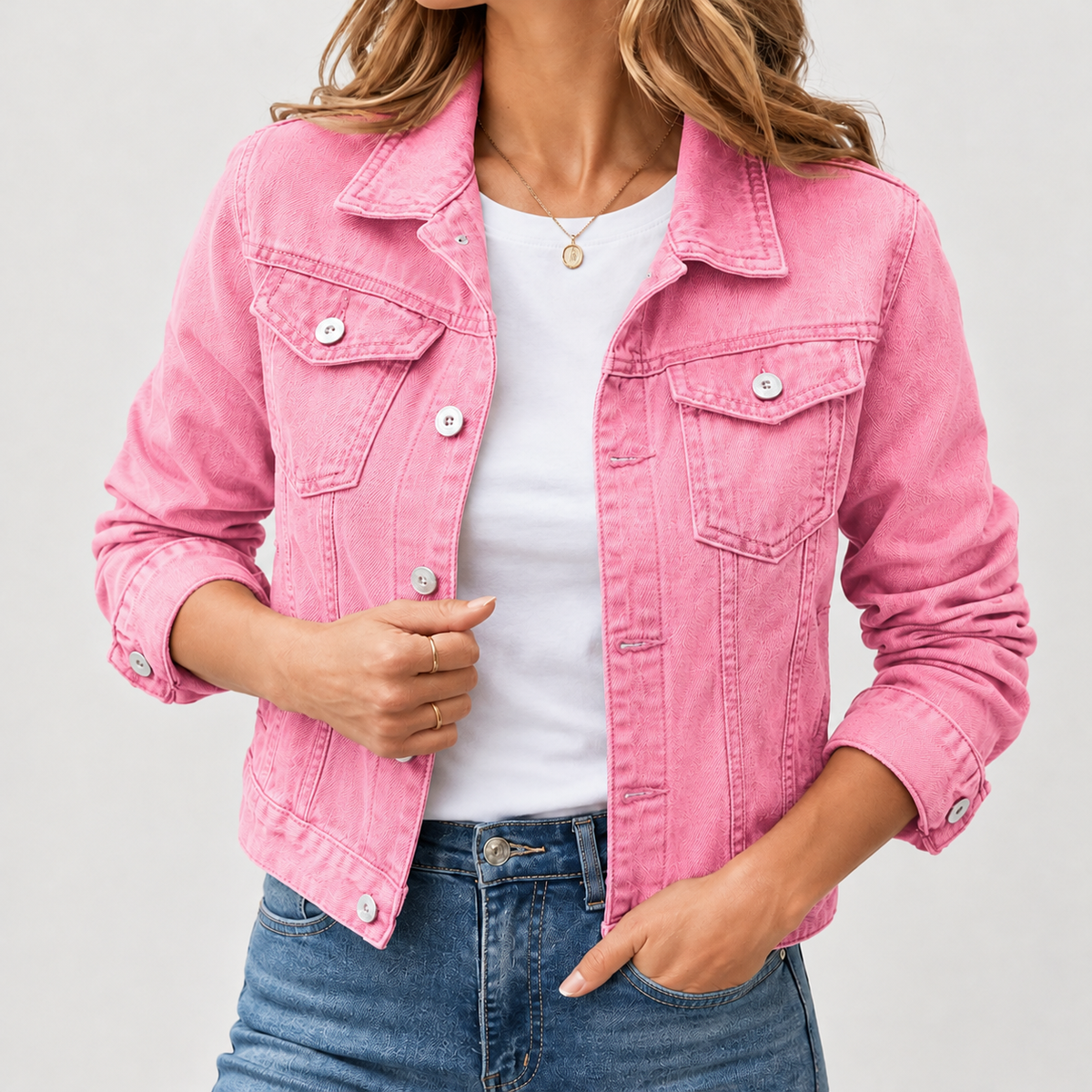 Agnethe Denim Jacket - Pink