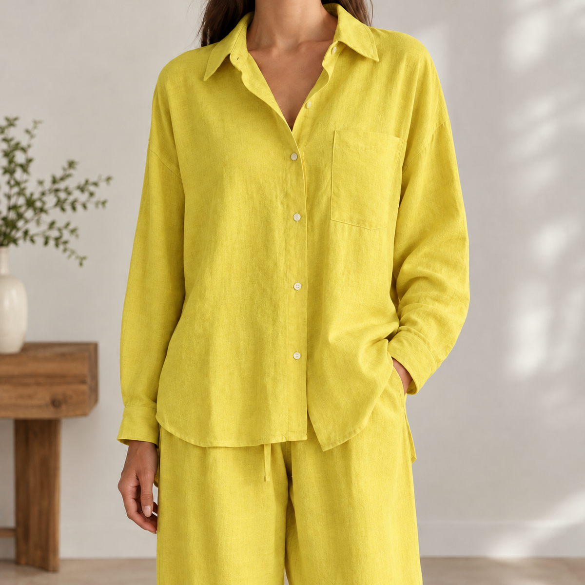 Christine Relaxed Pants Set - Yellow