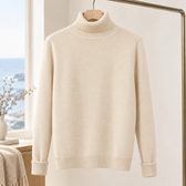 Emilio Turtleneck Sweater - Apricot High Collar