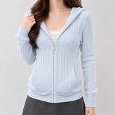 Roberta Cable Knit Cardigan - Blue
