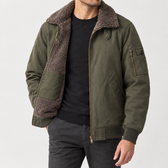 Guy Fleece Lined Jacket - Army Green