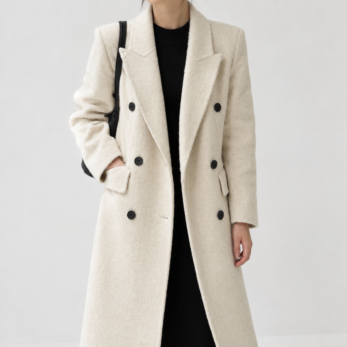 Aud Double Breasted Coat - Off White