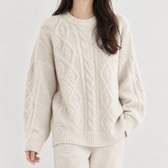 Madeleine Cable Knit Sweater - Apricot