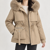 Anja Fur Trim Jacket - Khaki