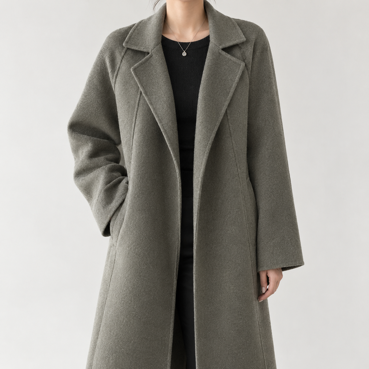 Heide Lapel Overcoat - Gray