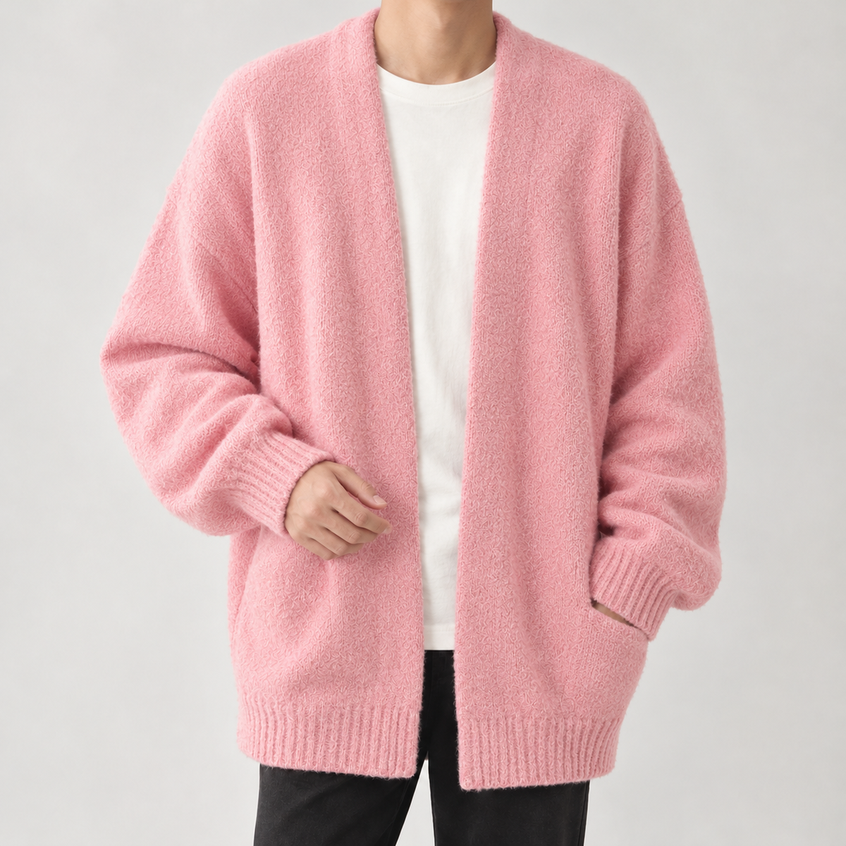 Attilio Open Front Cardigan - Pink