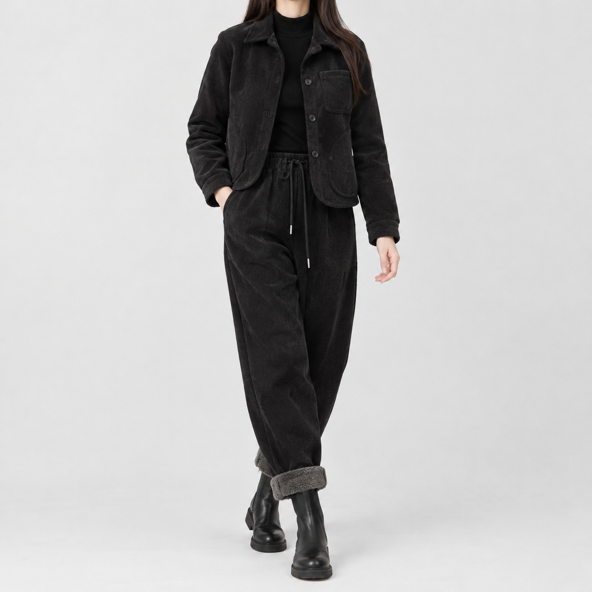 Margherita Corduroy Two Piece Set - Coffee