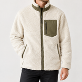 Jean Stand Collar Jacket - Beige