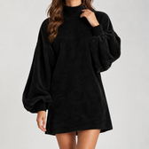 Shannon Balloon Sleeve Dress - Black