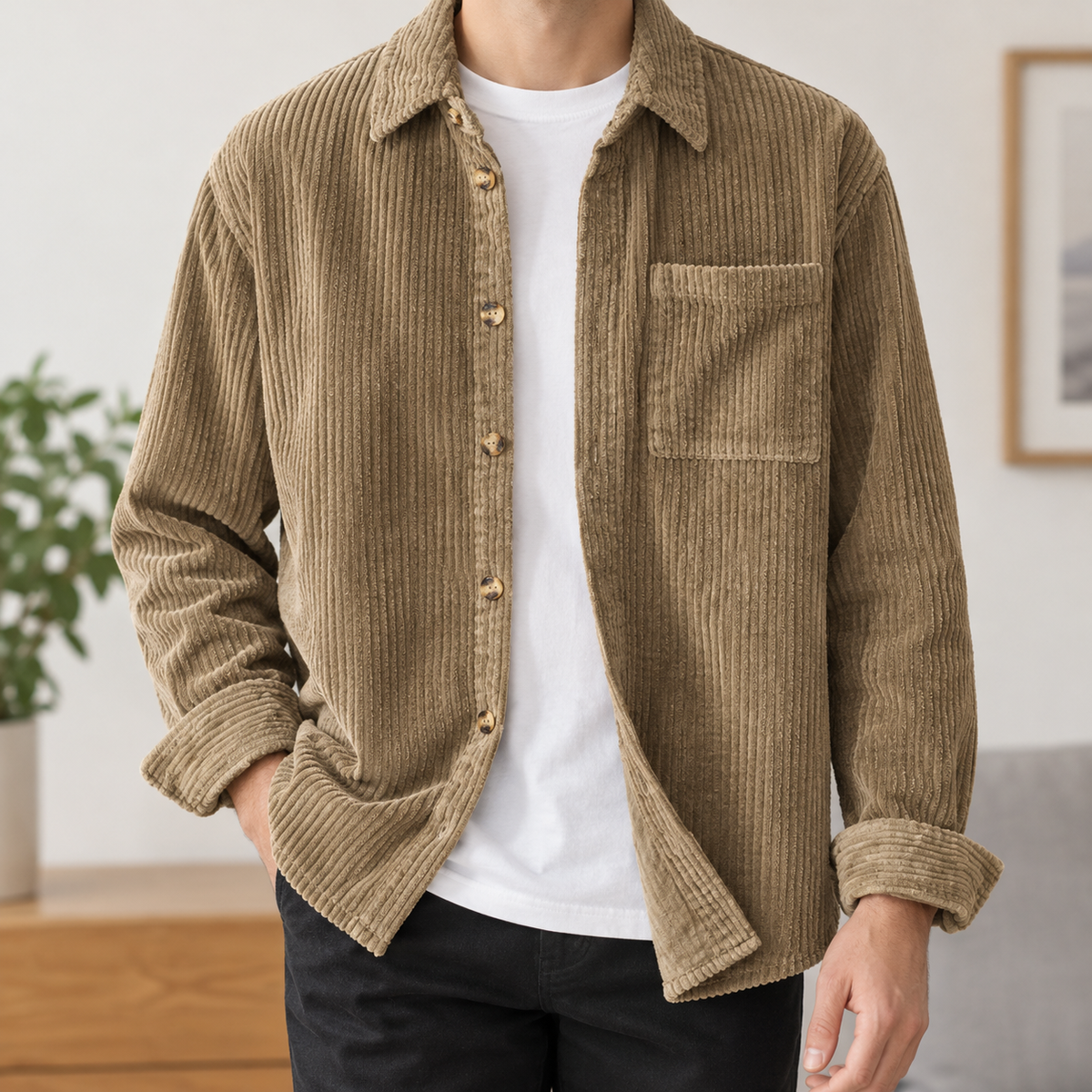 Wolfgang Corduroy Overshirt - Camel
