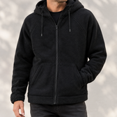 Hans Hooded Fleece Jacket - Black