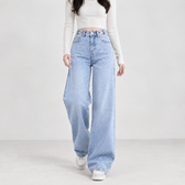Valencia Wide Leg Jeans - Light Blue