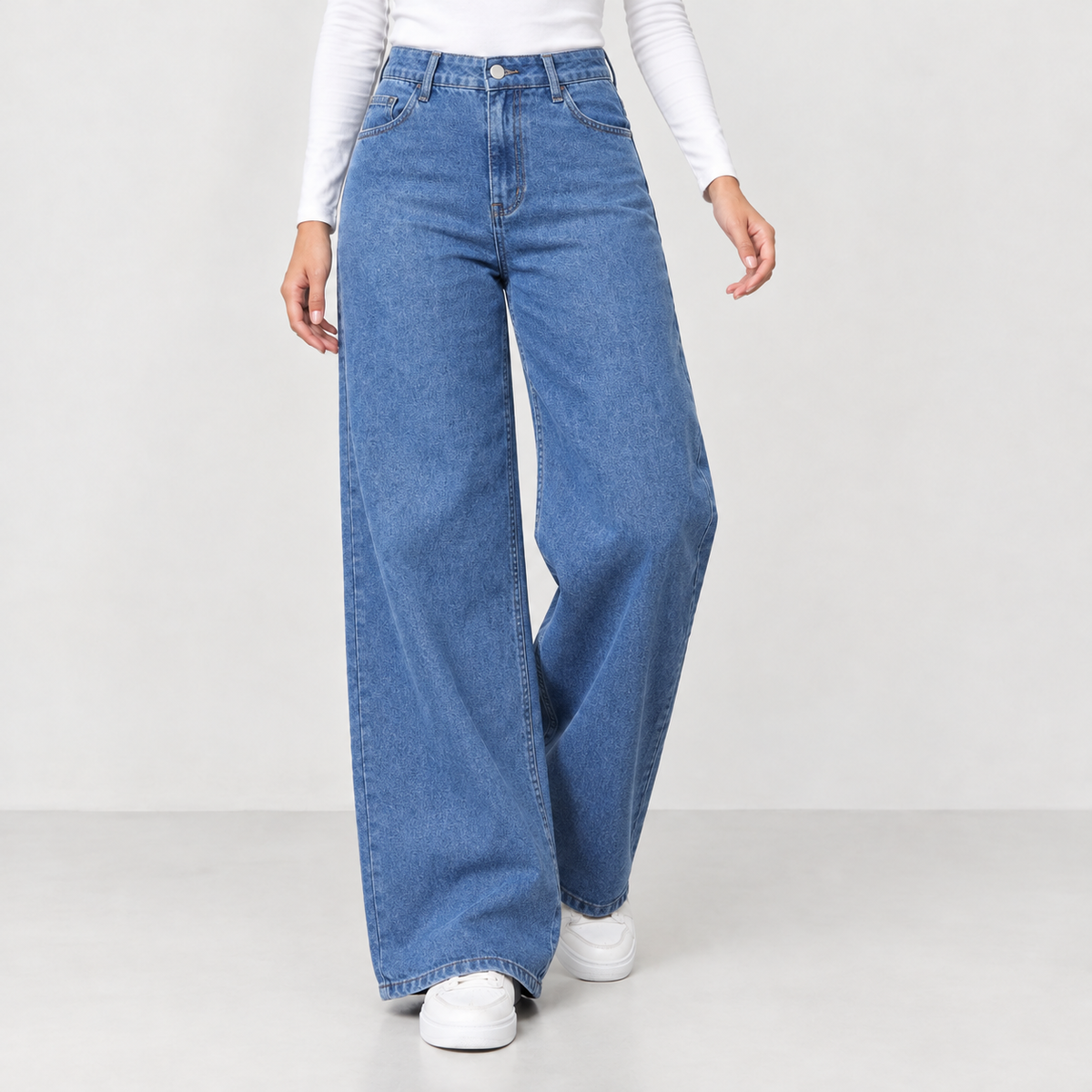 Daphne Wide Leg Jeans - Medium Blue