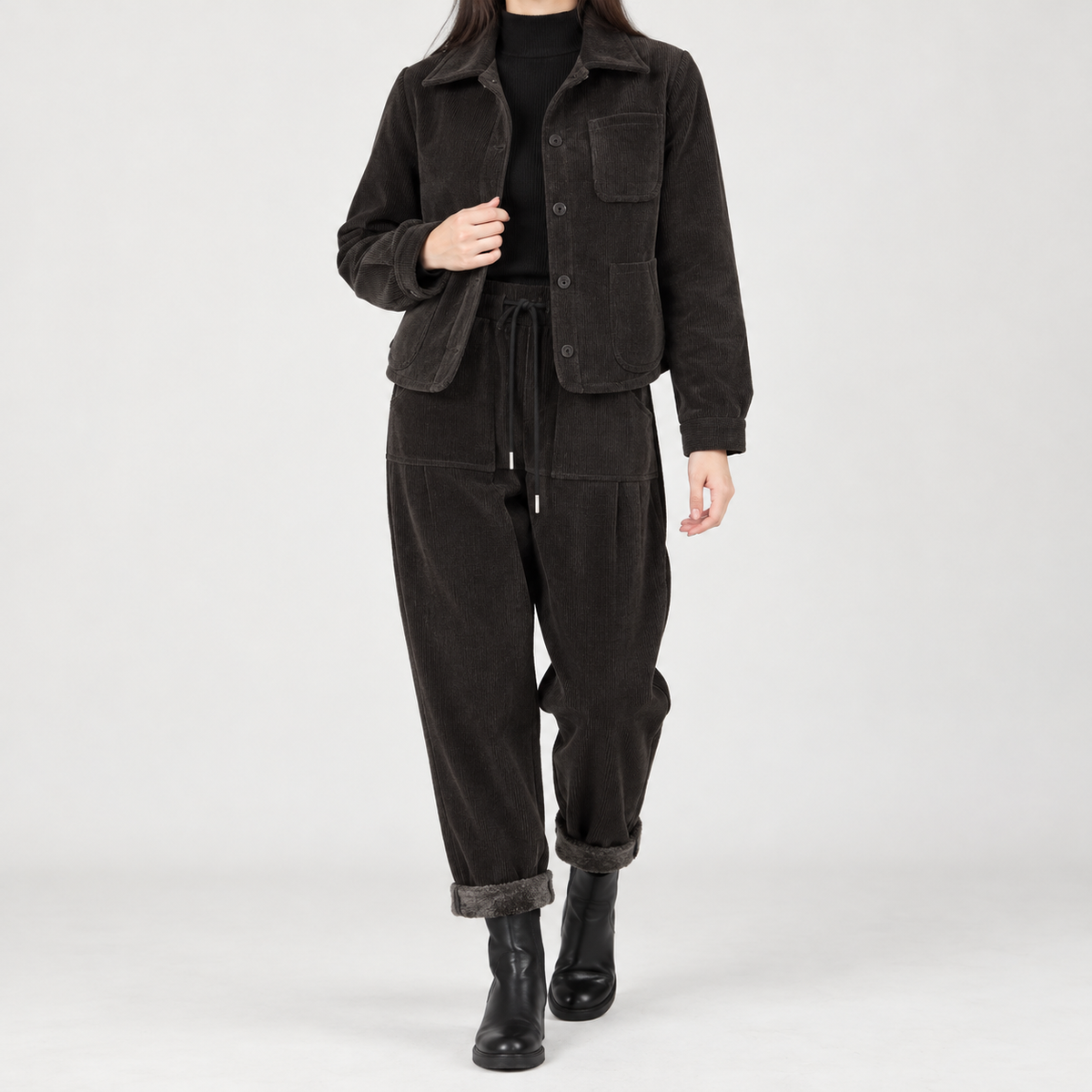 Margherita Corduroy Two Piece Set - Coffee