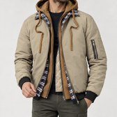 Julian Layered Hood Jacket - Khaki