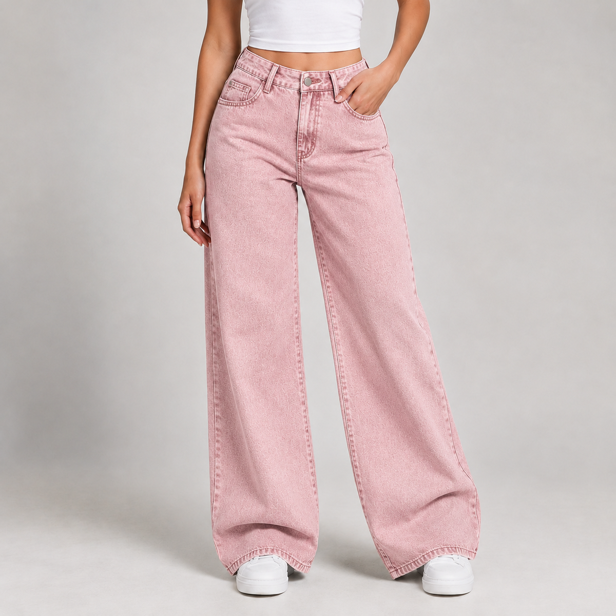 Barbara Wide Leg Jeans - Pink