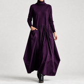 Bice Balloon Maxi Dress - Purple