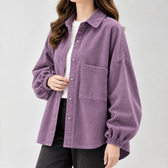 Anouck Textured Shirt Jacket - Purple