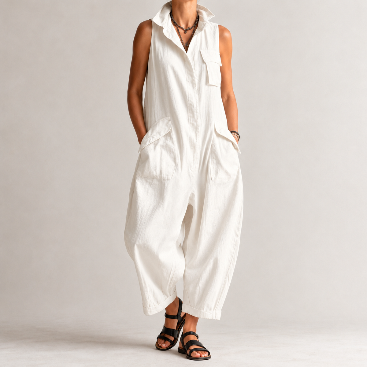 Pernille Wide Leg Jumpsuit - Off White