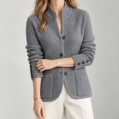 Katarina Textured Cardigan - Smoky Gray