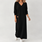 Engla V Neck Dress - Black
