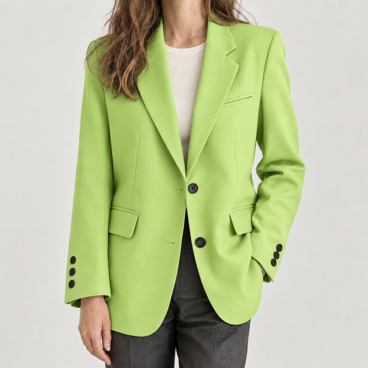 Anniken Tailored Blazer - Yellow Green