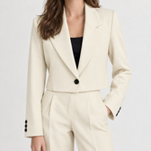 Arnhild Cropped Lapel Blazer - Off-white One