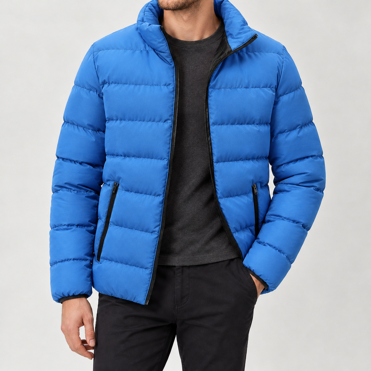 Stefan Quilted Jacket - Light Blue