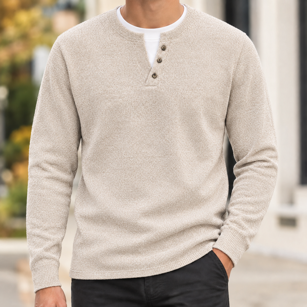 Peregrine Henley Sweater - Apricot