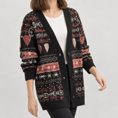 Kristel Patterned Cardigan - Black