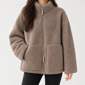 Vilma Teddy Zip Jacket - Brown