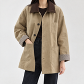 Marianne Contrast Collar Jacket - Khaki