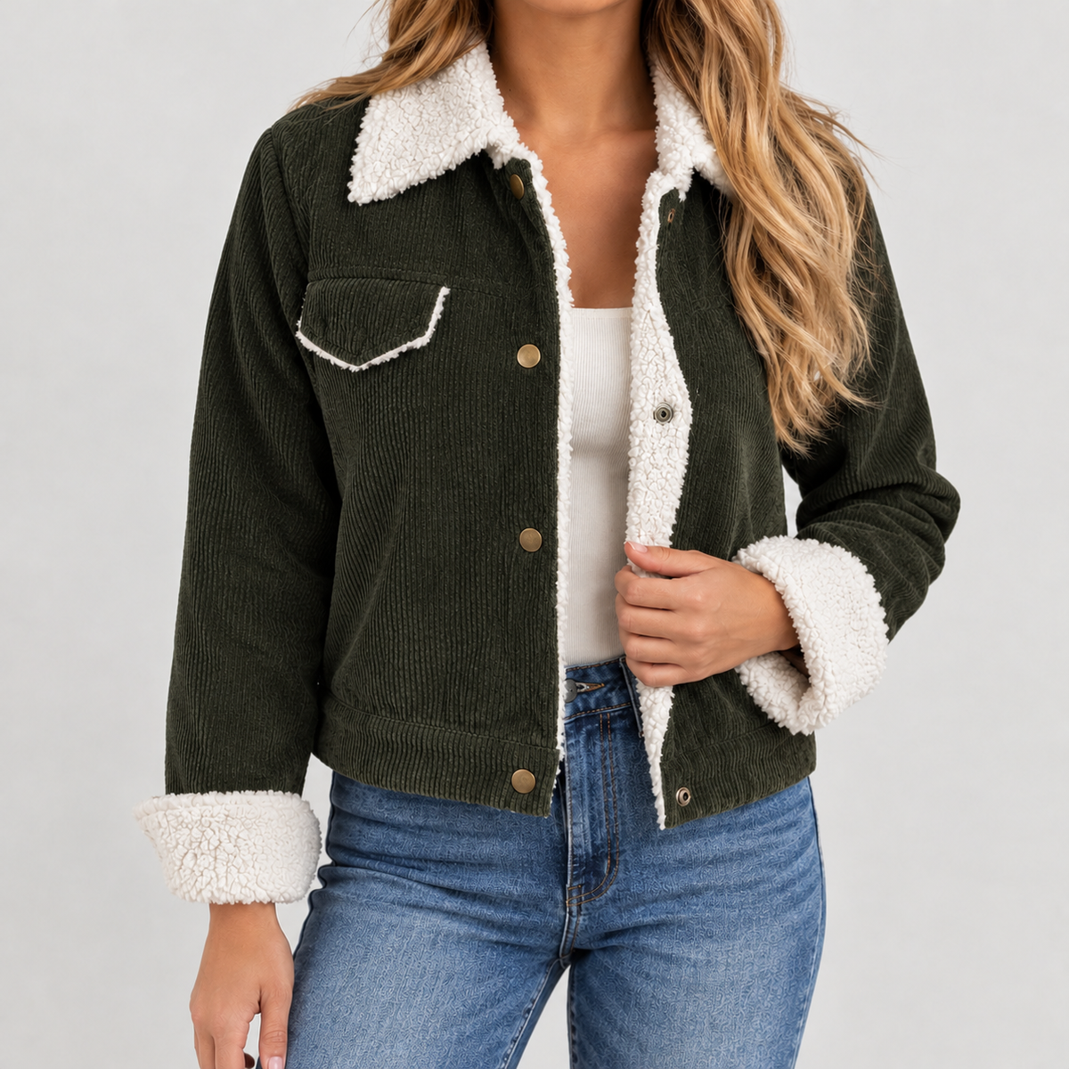Clemenza Corduroy Jacket - Dark Green