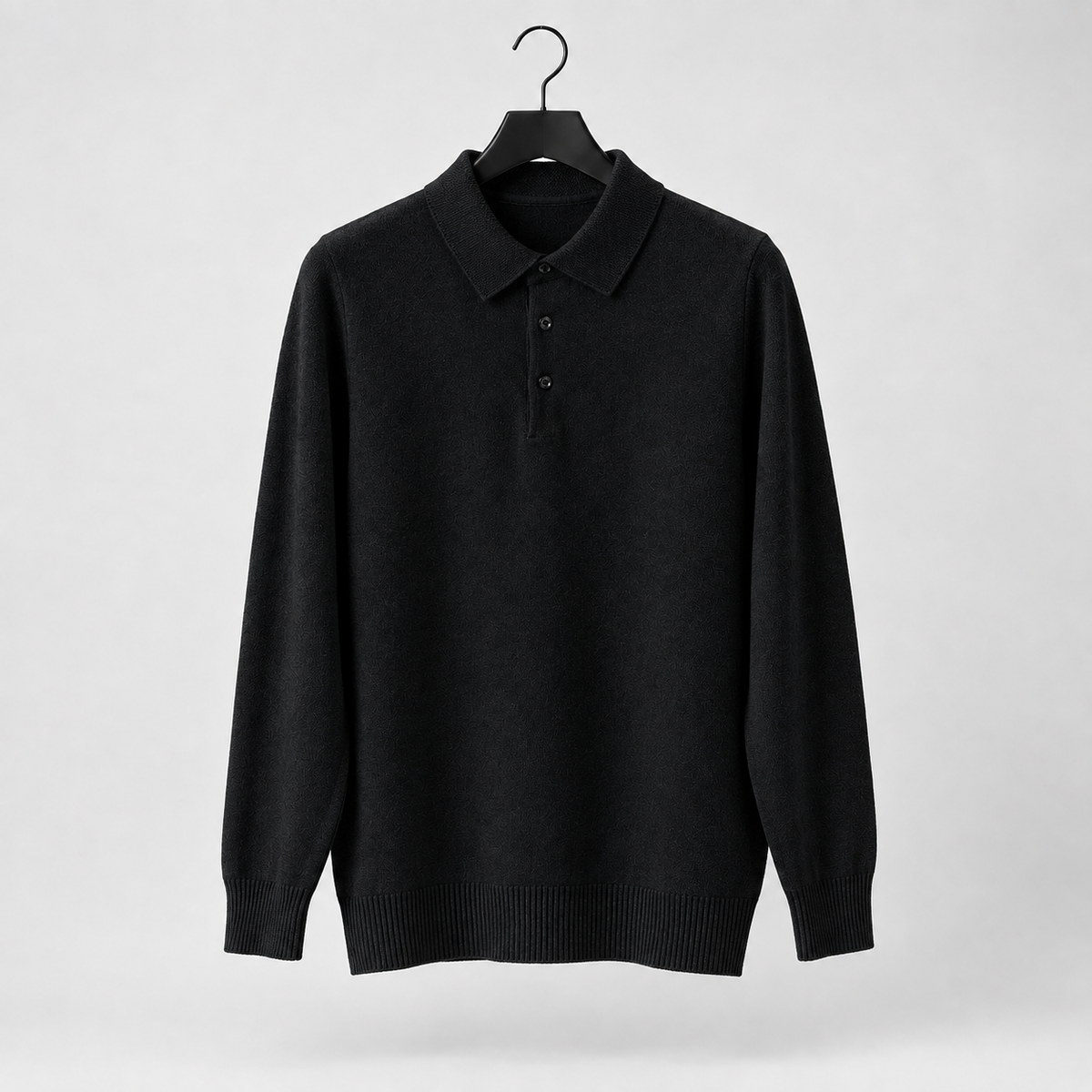Lucian Polo Sweater - Piano Black