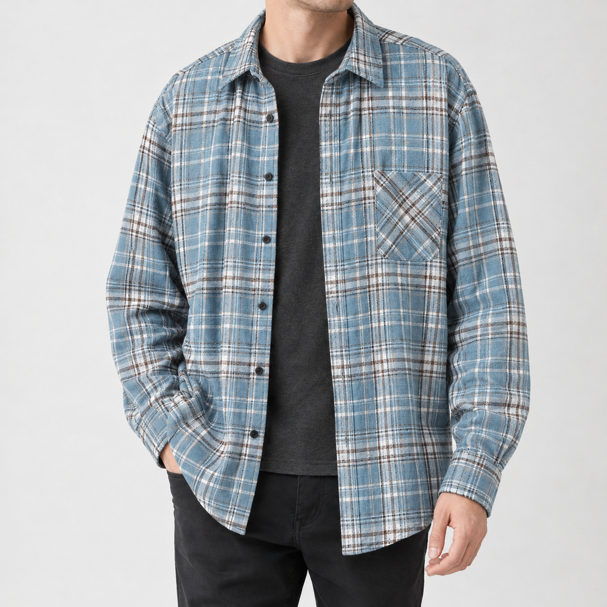 Gianfranco Plaid Overshirt - Dark Blue