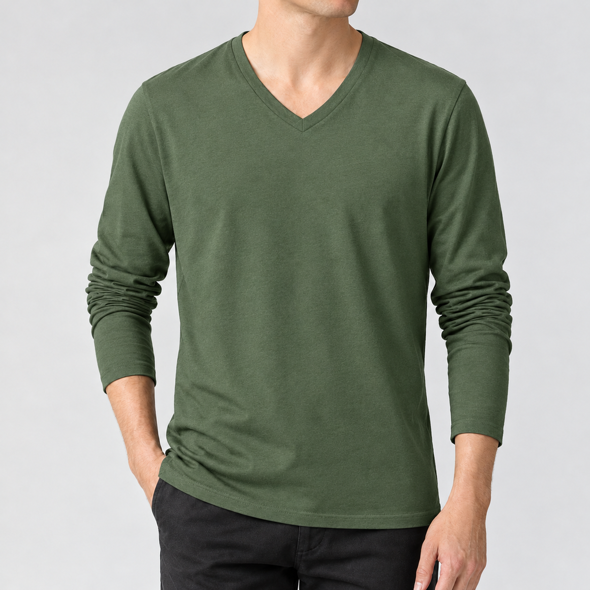 Gregers Cotton Tee - Army Green