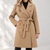 Samantha Belted Coat - Khaki