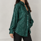 Cesaltina Sequin Shirt - Dark Green