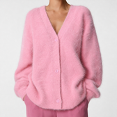 Armida V Neck Cardigan - Pink