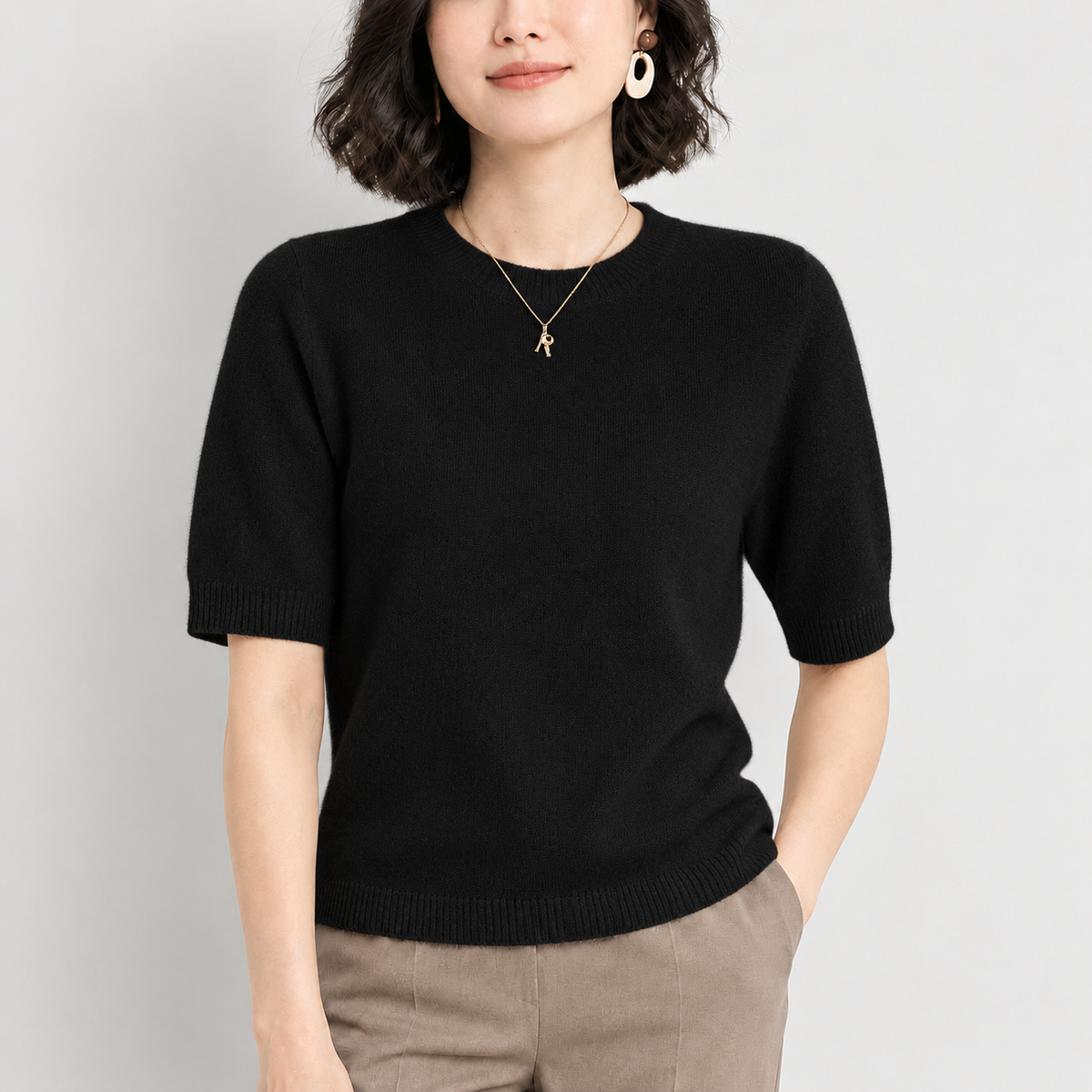 Sienna Crew Neck Sweater - Black