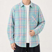 Asher Relaxed Overshirt - Green Grid