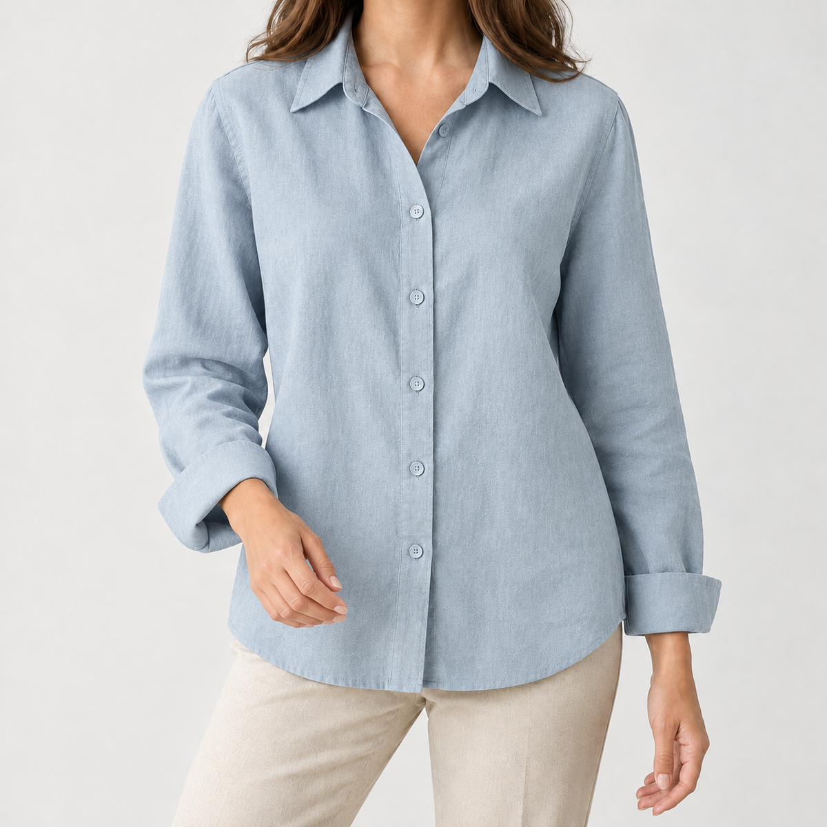 Hedwig Cotton Linen Shirt - Mist Blue