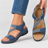 Victorine Strappy Wedge Sandals - Blue