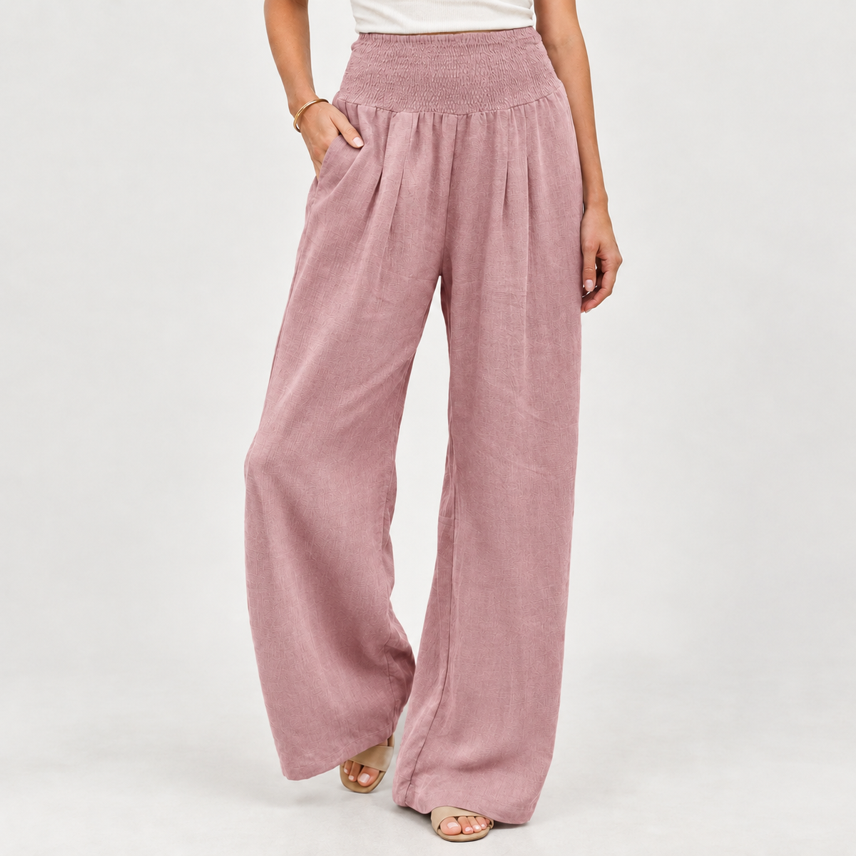 Annick Wide Leg Pants - Pink