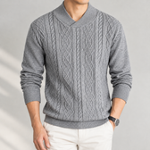 Timothee Cable Knit Sweater - Mixed Gray