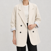 Candida Relaxed Blazer - Ivory White