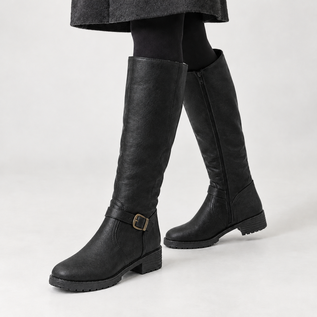 Birgitte Buckle Riding Boots - Black