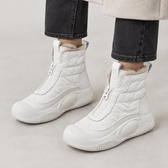 Eleni Front Zip Snow Boots - White