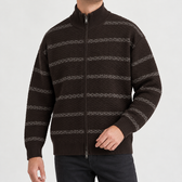 Dietmar Jacquard Knit Jacket - Black Coffee