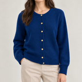 Judith Gold Button Cardigan - Blue